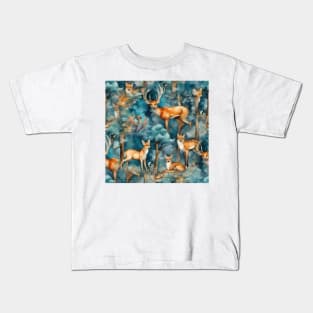 Creatures in the enchanted forest watercolor Kids T-Shirt